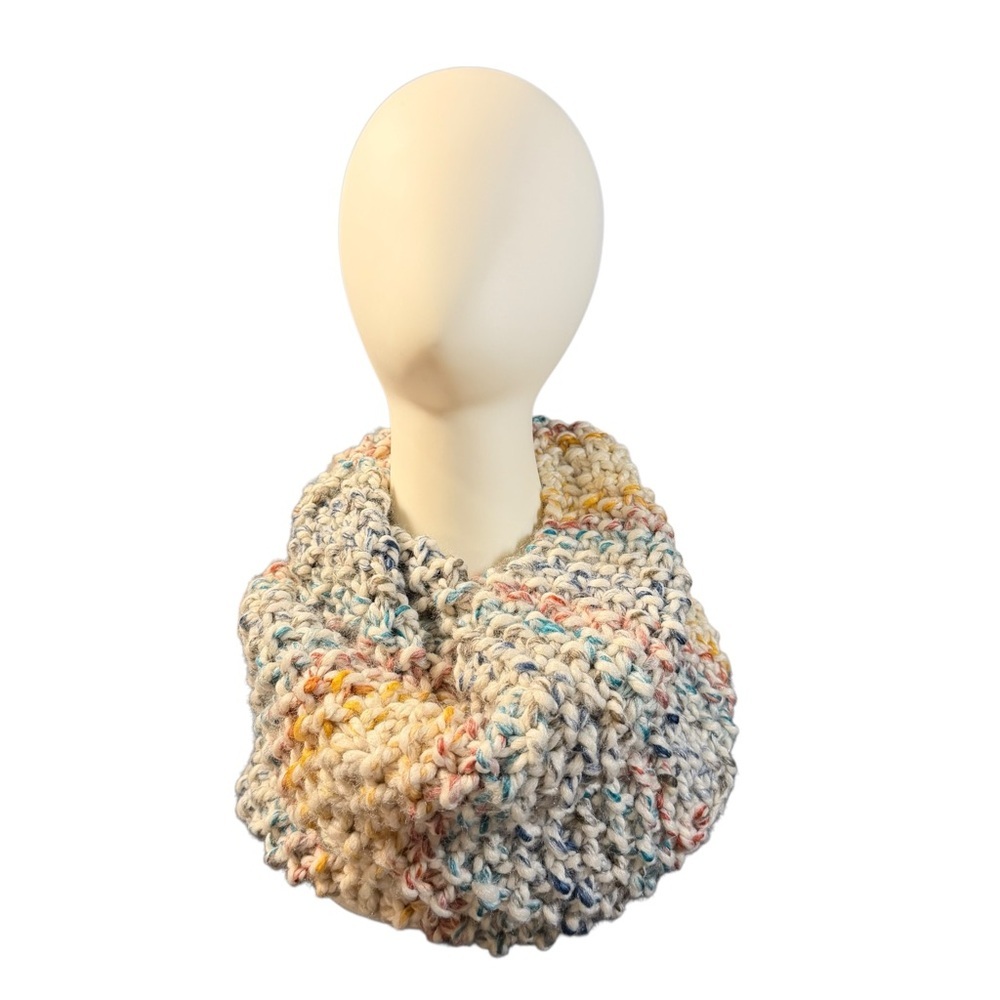 NWT Handcrafted Multicolor Knit Infinity Scarf